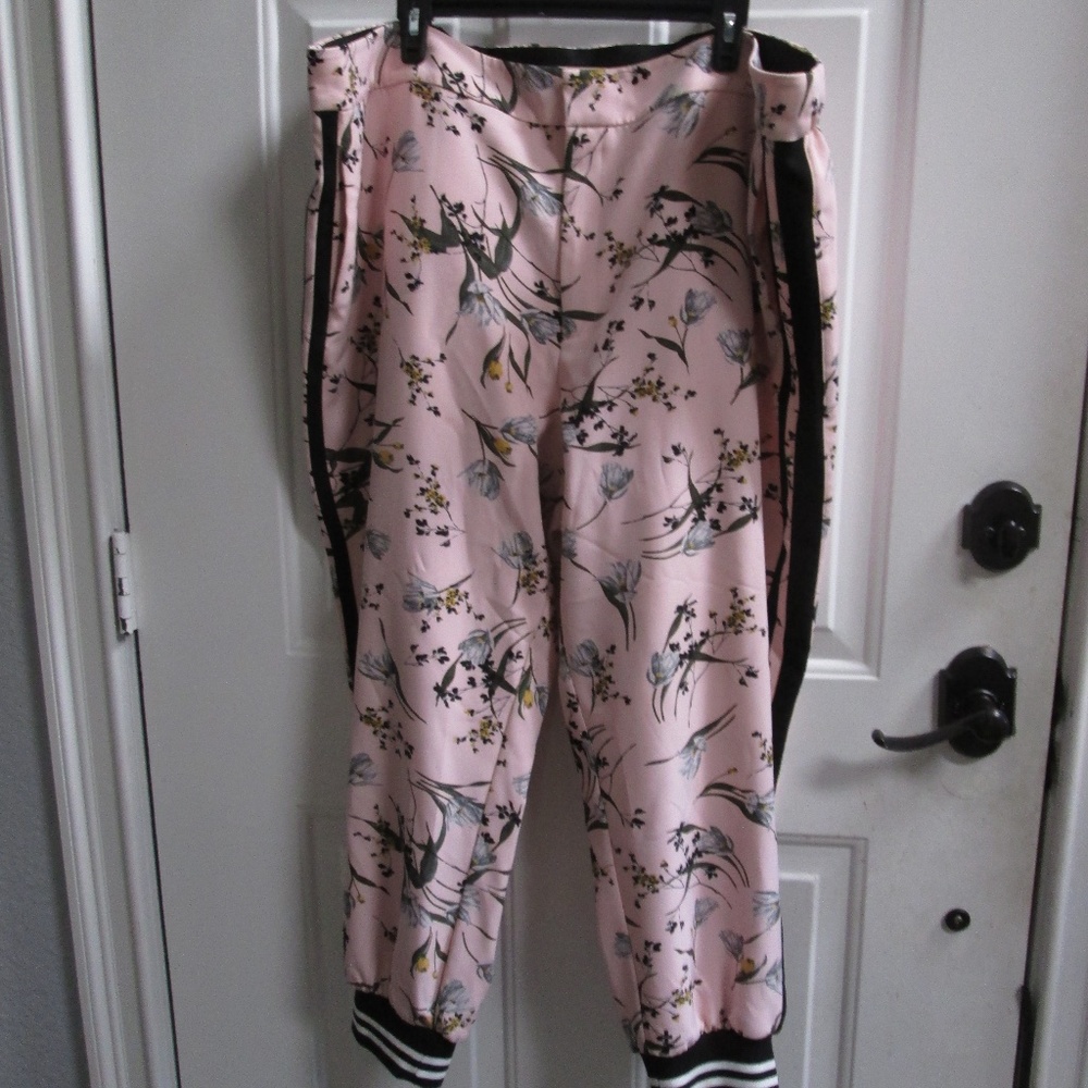 new RACHEL ROY women's plus mauve floral pants Sz 3X